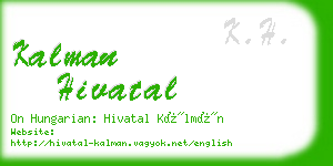 kalman hivatal business card